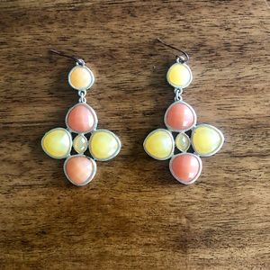 Orange and yellow geometric earrings